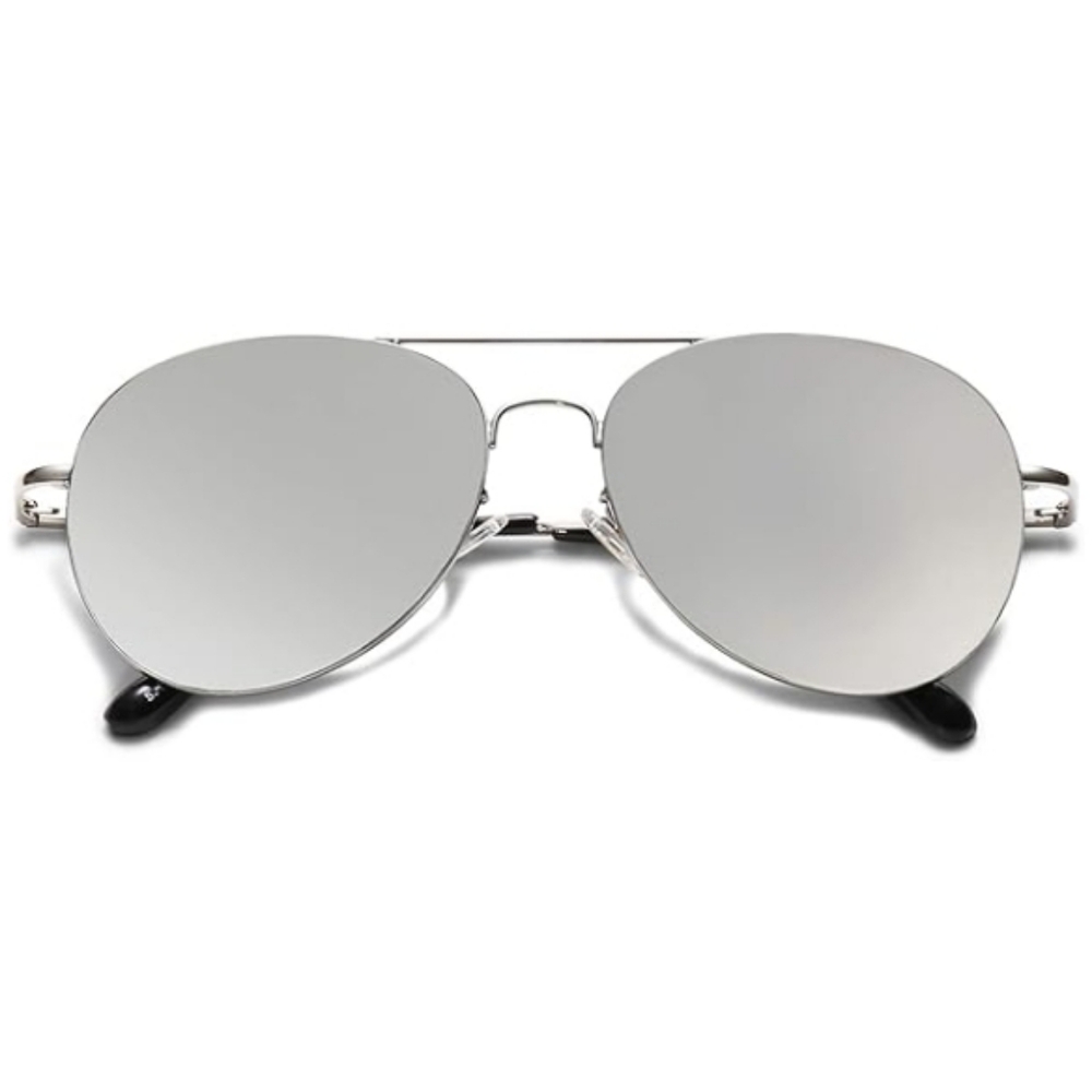 Classic Aviator Sunglasses Metal Spring Hinges SJ1030 Silver